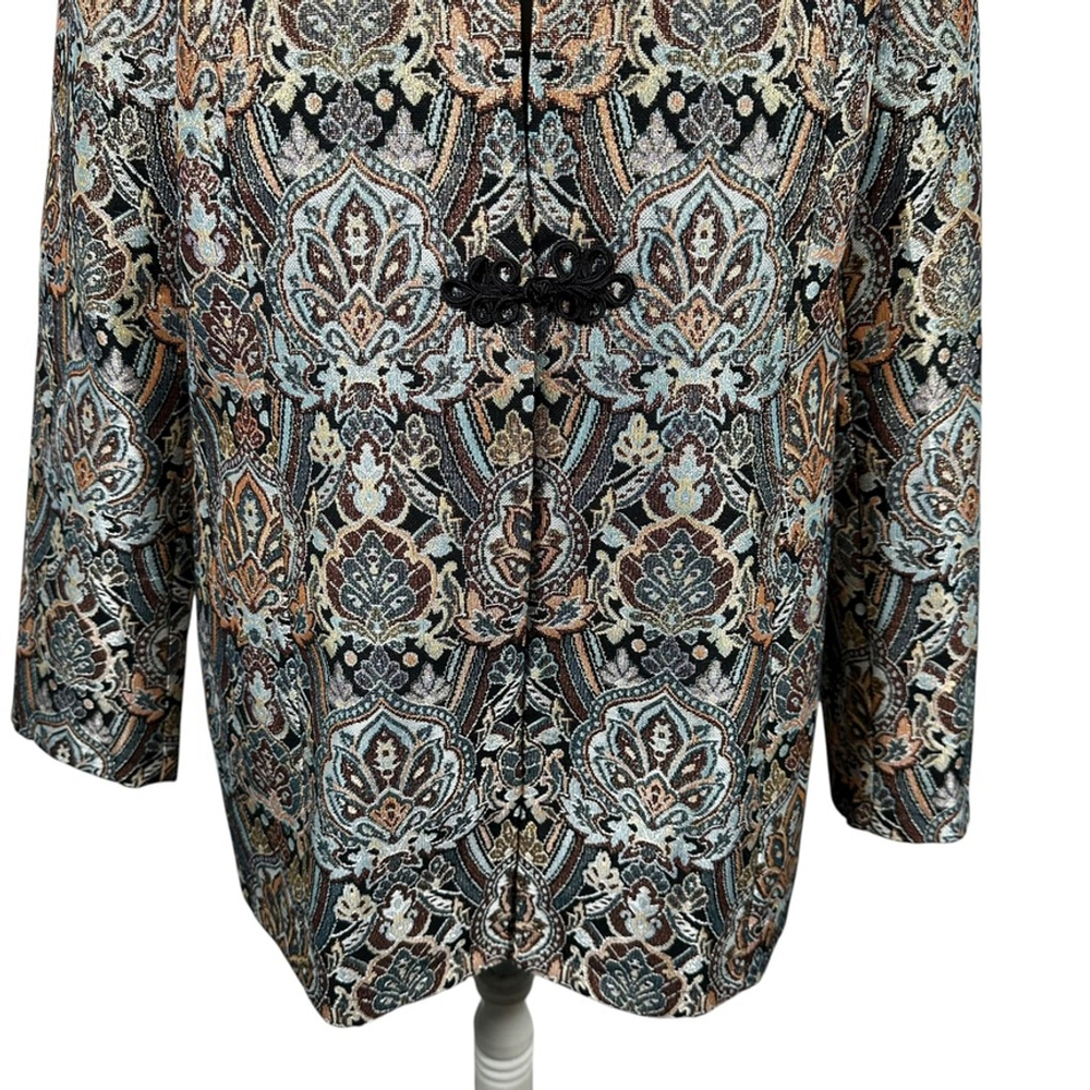 Soft Surroundings Venezia Paisley Metallic Jacket Elegant Evening Multi Size XL - Picture 4 of 11